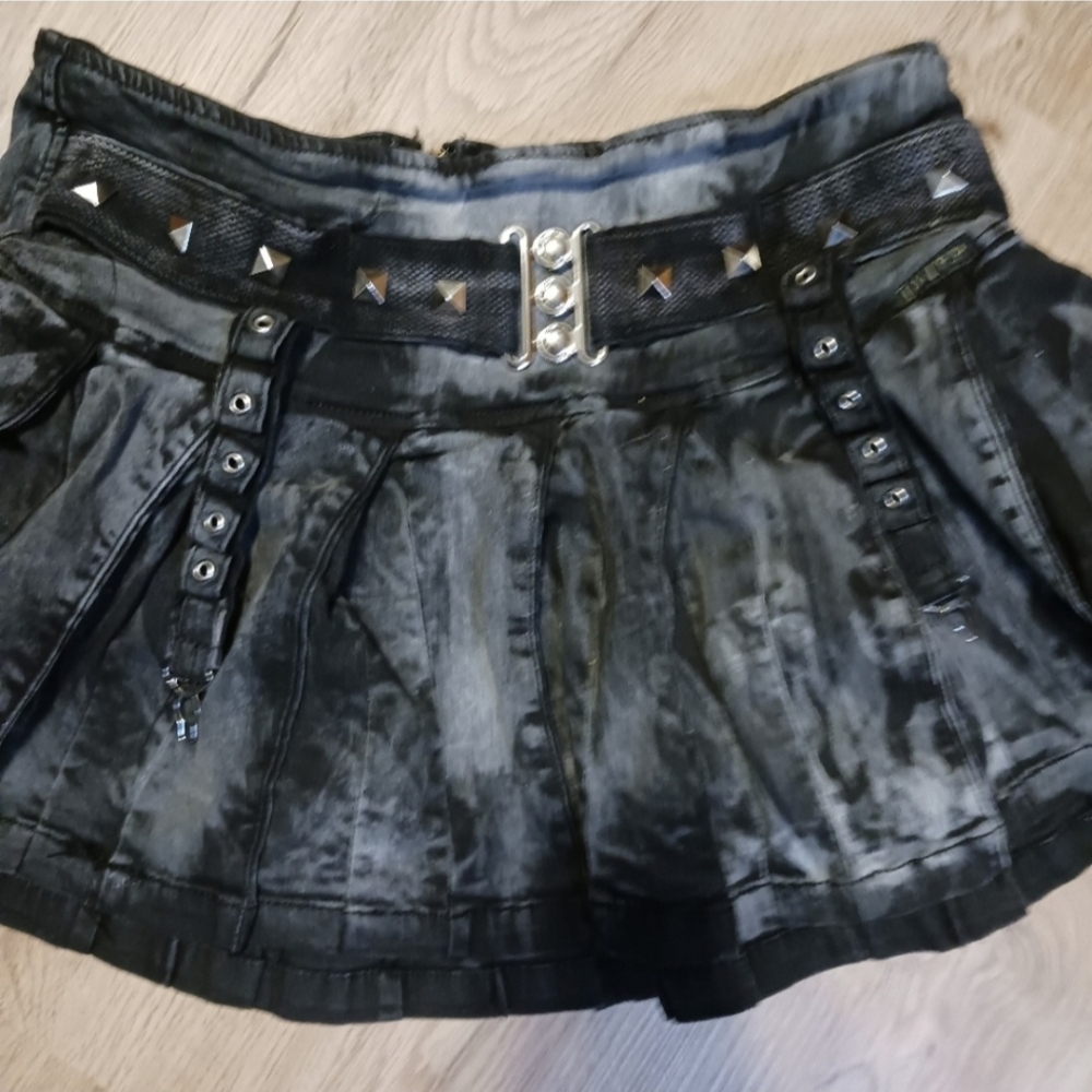 Tripp Peace Bleched Denim Skirt